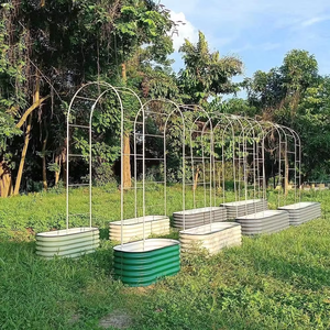 Jardinière ovale surélevée en acier galvanisé, écologique, pour légumes et fleurs, utilisation intérieure/extérieure - Product Image 3