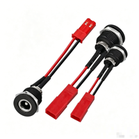 Câble personnalisé avec fiche jack DC 5.5x2.1mm et connecteur rouge, personnalisable pour équipement électronique et chargeur de batterie