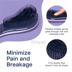 <span class=keywords><strong>Brosse</strong></span> Lissante Démêlante Douce à Ions avec Logo Personnalisé <span class=keywords><strong>pour</strong></span> <span class=keywords><strong>Cheveux</strong></span> <span class=keywords><strong>Bouclés</strong></span> Naturels Lisses, Adultes, Enfants, Bébés, <span class=keywords><strong>Cheveux</strong></span> Mouillés ou Secs - Product Image 4