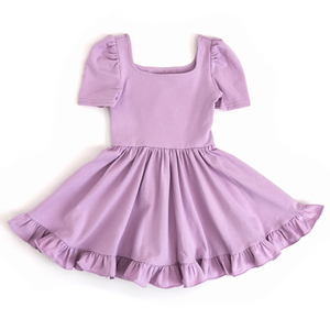 Preorder colorato cotone tinta unita bambine volant vestito <span class=keywords><strong>da</strong></span> <span class=keywords><strong>principessa</strong></span> Ruffles per ragazze nuovo Design Boutique vestiti per bambini - Product Image 2