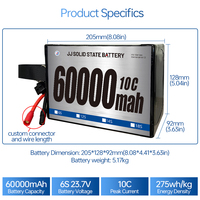 Высококачественная низкотемпературная твердотельная батарея 54000mAh 6S NMC 20C для дрона БПЛА/с фиксированным ветром