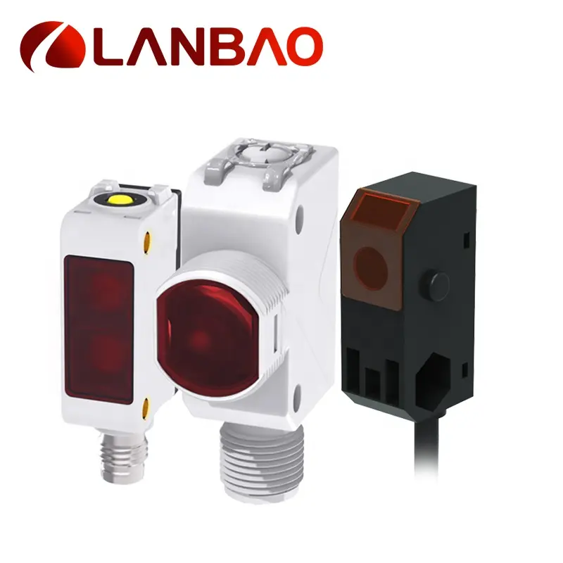 LANBAO 2021 nuovo sensore ottico fotoelettrico quadrato in plastica 10-30VDC con rilevamento di vari colori