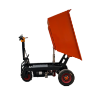 Chariot à benne basculante électrique à trois roues 1500W, châssis en fer, 120 x 68 cm, direction flexible, chariot de transport de matériaux