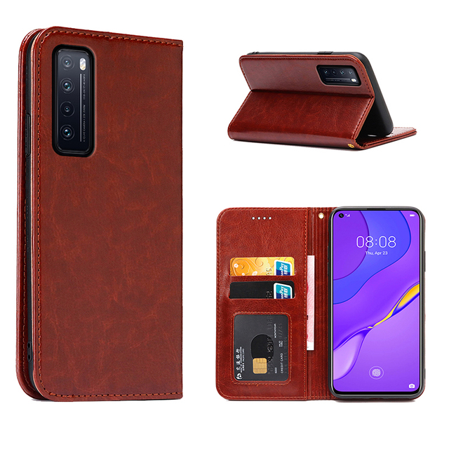 Back Phone Case for HUAWEI Nova 7 PU Leather Shockproof Cell Phone Case for HUAWEI Nova 7