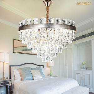 Modern otel cam kristal kolye işıkları Modern Led asılı lamba Loft endüstriyel demir kuş kafesi cilası süspansiyon fikstür - Product Image 2