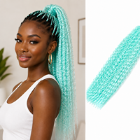 Perruque tressée géante en fibre synthétique de haute qualité avec emballage personnalisé, trame unique, toutes couleurs, teintable, pour usage quotidien et mode, extension