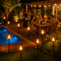 Lampe solaire à piquet pour jardin, lumière LED pour pelouse, lumière blanc chaud, certifiée RoHS, étanche IP55, rechargeable, portable