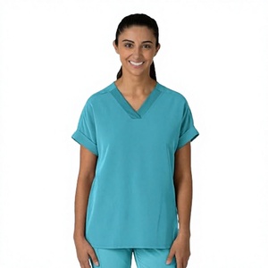 Uniformes d'hôpital unisexes de haute qualité, ensemble de blouses d'infirmière, entièrement personnalisables, en tricot extensible/polyester - Product Image 2