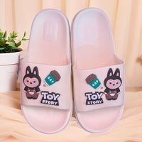 Chaussons d'été pour femmes Cartoon Frog Pantoufles de bain ultra-légères pour l'intérieur et l'extérieur, pantoufles de bain antidérapantes à semelle épaisse pour la maison