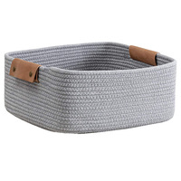 Panier de rangement pliable multifonctionnel en corde de coton tressée, écologique, de forme rectangulaire, pour articles divers, prix d'usine