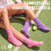 Chaussettes de tennis pour femmes BiLu Private Label, design personnalisé, respirantes, chaussettes de sport athlétiques, chaussettes de court confortables et rembourrées, fabrication en usine