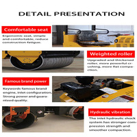 Compacteur vibrant de haute qualité pour travaux de construction, rouleau compresseur à un tambour, rouleau à asphalte, 6 tonnes, 8 tonnes