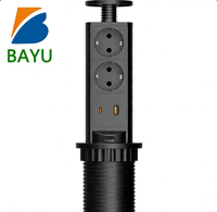 Multiprise industrielle escamotable UE, tour de prises en cuivre, multiprise commerciale 16A, 2 prises, ports USB-A et Type-C PD 20W