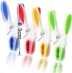 YINXIN Pinces à <span class=keywords><strong>linge</strong></span> transparentes en plastique TPR antidérapantes et coupe-vent pour sécher les chaussettes, les vêtements matelassés, les sous-vêtements, les pantalons - 12 par paquet - Product Image 1