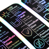 Emballage de produit arc-en-ciel impression couleur logo Die Cut décalcomanie vinyle plaine laser transfert autocollant hologramme personnalisé radium autocollants