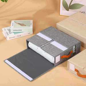 Foldable <b>Fabric</b> <b>Storage</b> <b>Box</b> With Clear Window And Handle <b>For</b> Bedroom Closet Organization - Product Image 2