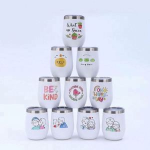 Wholesale Custom 12Oz 304/201 Stainless Steel Insulated Eco-Friendly Wine Glass Travel Coffee Tumbler Logo Dishwasher Microwave - Product Image 6