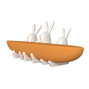 Banc de loisirs extérieur en fibre de verre pour centre commercial, sculpture animale, chaise lapin créative, pour espace de repos public, sur mesure - Product Image 5
