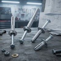 Ancrage à pieu de haute qualité en deux parties, pré-assemblé, vis de terre zinguée, filetage 1/4 pouce, tête hexagonale, joint de boulon amovible