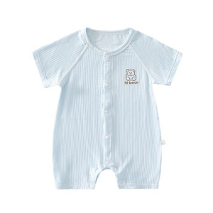 Mameluco de Bebé de Manga Corta, Tejido Fino, Unisex, para Verano, con Estampado de Oso - Product Image 5