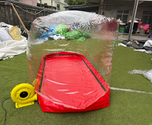 2.8*1.1*1.6M Tente de <span class=keywords><strong>garage</strong></span> gonflable rouge transparente pour exposition de <span class=keywords><strong>moto</strong></span>, petite voiture ou vélo - Product Image 4