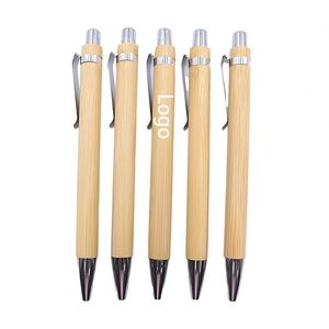 Vente flash - Stylo à bille en bambou écologique personnalisé avec logo, encre noire, votre étiquette, cadeau d'entreprise, stylo à bille imprimé avec logo - Product Image 1