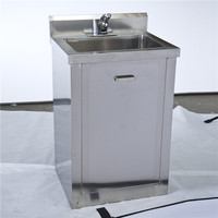 Station de lavage des mains médicale en acier inoxydable avec capteur à pédale, simple ou double, pour hôpitaux et salles chirurgicales