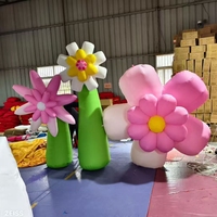 Fête de mariage de fleurs géantes personnalisées avec décoration de scène de lanterne à diode lumineuse