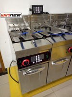 Friteuse Commerciale Électrique 1 Cuve 2 Paniers Autonome Équipement de Cuisine Professionnel Machine à Frire Poulet et Frites pour Restaurant