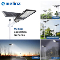 Lampe solaire de rue extérieure MELINZ 100W 200W 300W 400W 500W IP65, prix du lampadaire solaire LED intégré