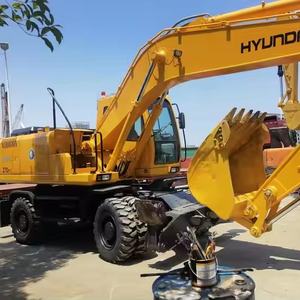Excavatrice sur pneus puissante Performance Hyundai 210W-7 210W-9 21 tonnes Construction d'occasion Corée d'origine en stock - Product Image 1