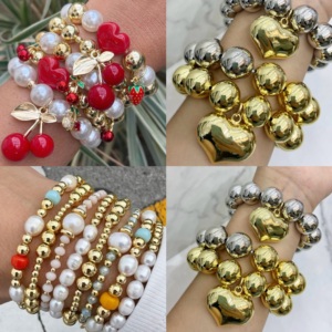LS-C5662 Braccialetto con Perline di Cristallo, Charm Religioso con Moneta Amen, Grazioso Braccialetto con <span class=keywords><strong>Coccinella</strong></span> Rossa per Donne, Braccialetti Colorati con Corda - Product Image 3