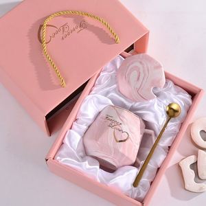 Pink Ceramic <b>Mug</b> and Spoon <b>Gift</b> <b>Box</b> Set for Custom Corporate <b>Gifts</b> Business Promotion and Wholesale Orders - Product Image 1