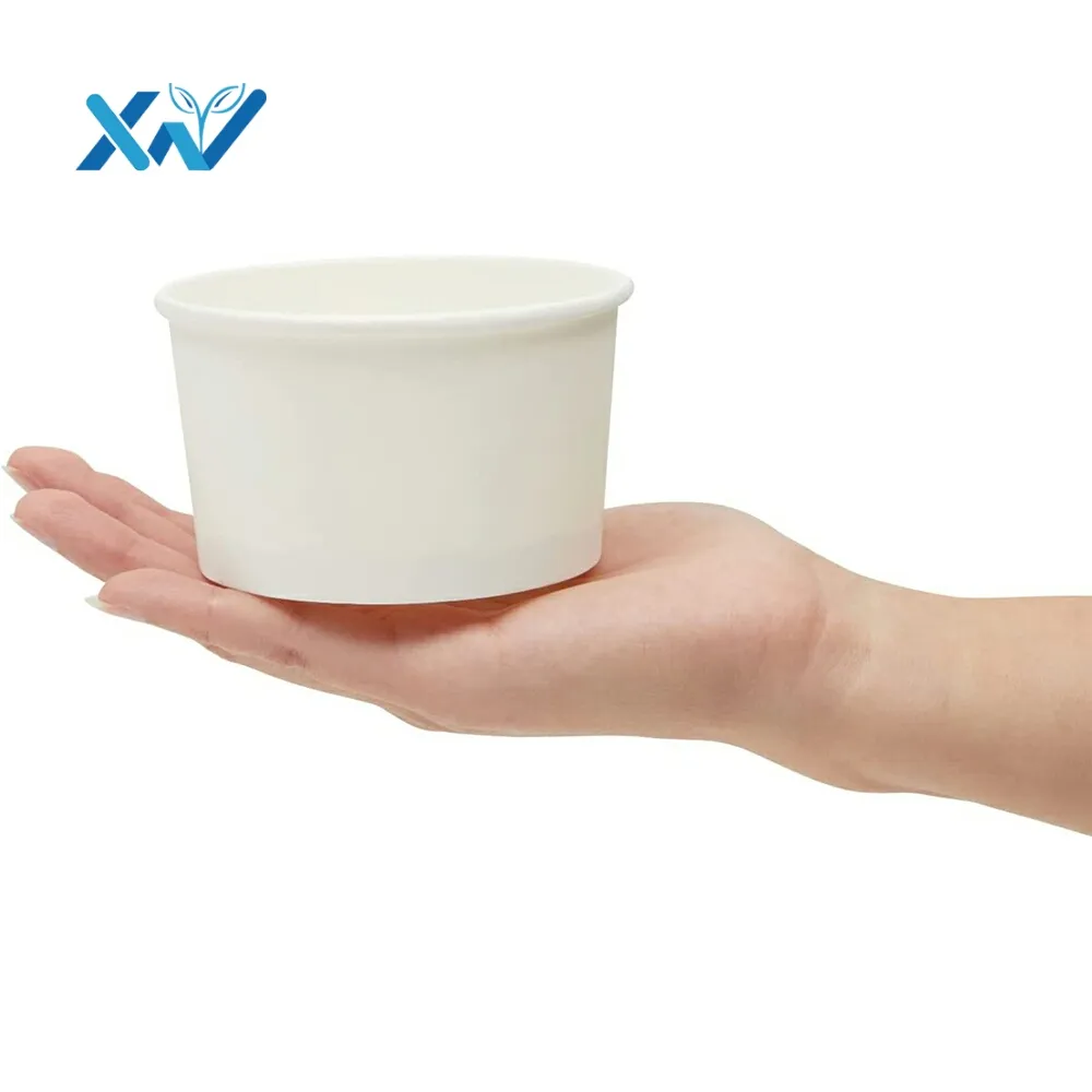 Tasse de crème glacée jetable en papier 4oz, fournitures de fête gratuites pour tasse de soupe chaude/froide de chine