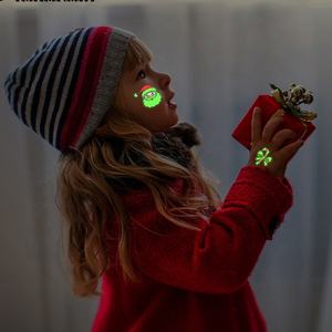 Cute Smiley Face Christmas Face Glow Stickers Pegatinas de <span class=keywords><strong>tatuaje</strong></span> temporal para niños - Product Image 3