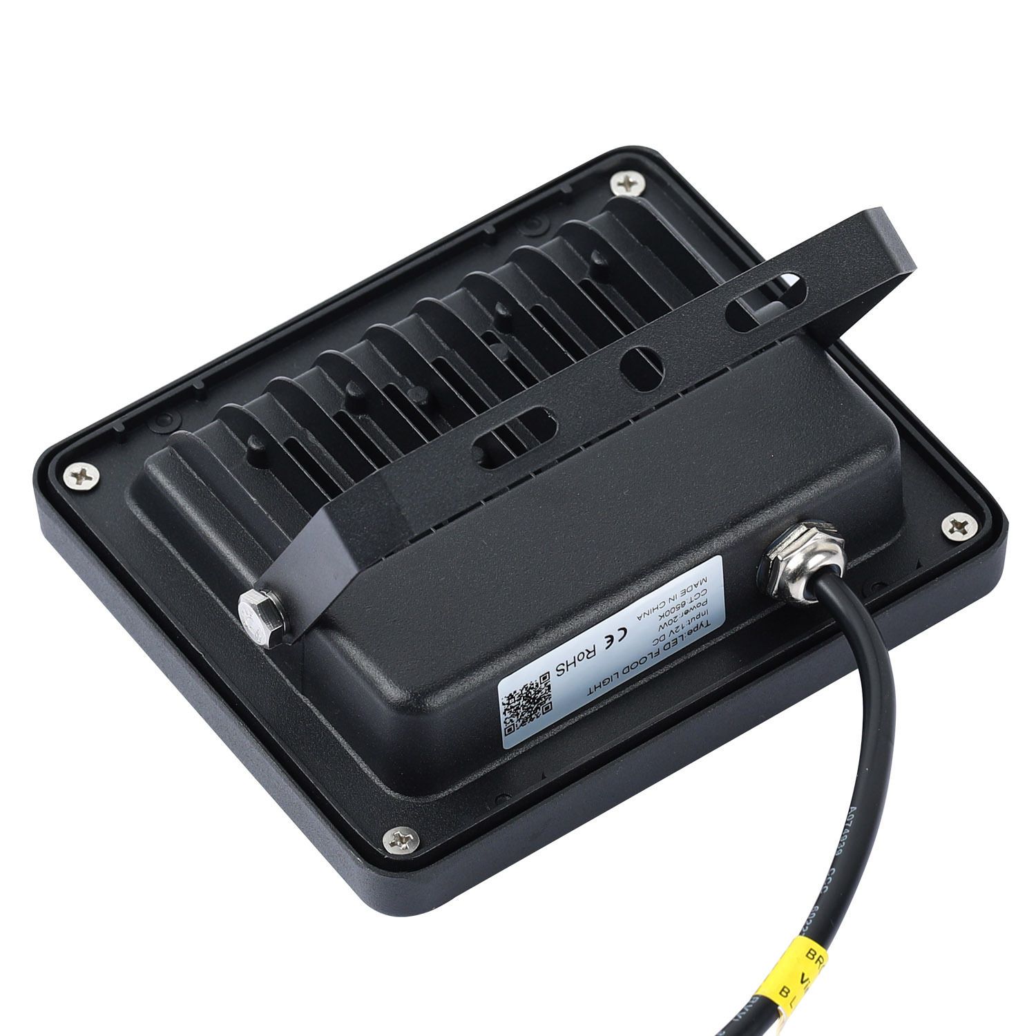 LED Flood Light 12V DC 20W 2000lm 6500K Daylight IP65 Waterproof Solar Security Garden Light CRI 80 50000h Lifetime Black Shell · image 3