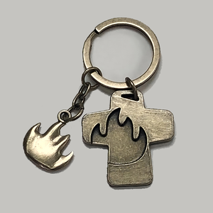 ปรับแต่งโลโก้ของคุณโมเดิร์นที่ไม่ซ้ํากัน Bronze Fire รูปร่างของขวัญพรรคพวงกุญแจโลหะหัตถกรรม Keyholder สําหรับกระเป๋าเป้สะพายหลัง - Product Image 1