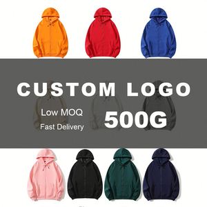 500G Silver for Fleece <b>Hoodie</b> Men Bamboo Fiber Full <b>Zip</b> Sweatshirt Printed Embroidered <b>Pocket</b> - Product Image 1