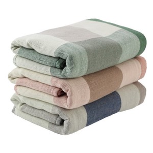 Toallas de Baño de Gasa 70x140 cm, Juego de Toallas de Algodón a Cuadros Absorbentes para Uso Doméstico - Product Image 1