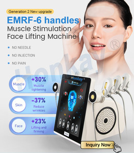 Machine de lifting facial multifonctionnelle avec 6 poignées et écran tactile de 15 pouces, <span class=keywords><strong>EMS</strong></span> RF, pour le remodelage du visage et l'élimination des rides - Product Image 4