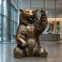 Sculpture d'ours rugissant en bronze moulé à la cire perdue – Qualité muséale, gravure personnalisable, figurine de mascotte de la faune sauvage tendance