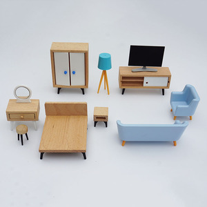 Meubles miniatures simulés, accessoires pour maison de poupée, décorations de scène, jouets de jeu d'imitation en bois - Product Image 1