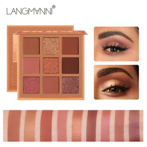 Paleta de <span class=keywords><strong>Sombras</strong></span> de Ojos en Polvo Langmanni <span class=keywords><strong>Huda</strong></span> de 9 Colores, Brillante y Mate, de Larga Duración, Sin Polvo - Product Image 5