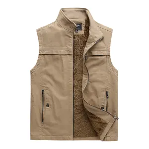 Quality Item in Stock with Latest Design Men's Casual Vest with Multi Pocket Veste Costume Homme Sleeveless Coat