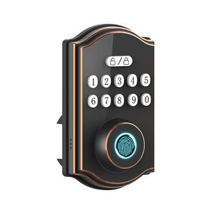 สมาร์ทล็อคประตูลายนิ้วมืออลูมิเนียมอัลลอยด์สีดำ รหัสผ่านการ์ด IC ปลดล็อคประตูรักษาความปลอดภัยสำหรับสำนักงาน AF08 - Product Image 4