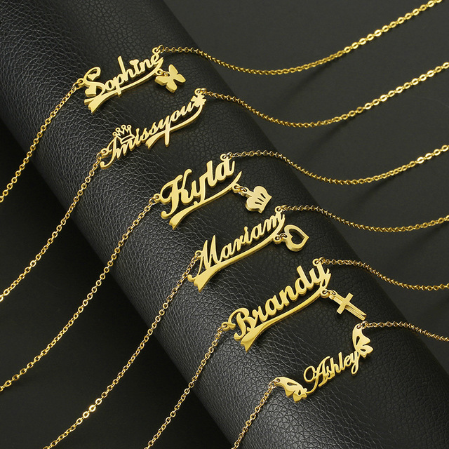 Engraved Name Necklaces with Custom Font Options Birthday Gifts for Friends Waterproof Hypoallergenic Stainless Steel Necklace