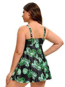 ชุดว่ายน้ำออกกำลังกายระบายอากาศได้ดีเป็นมิตรกับสิ่งแวดล้อมของผู้หญิงสไตล์ยุโรปอเมริกันมีสไตล์ลายสีพื้นพิมพ์ลายแบบเว้าหลังดีไซน์พลัสไซส์ - Product Image 6