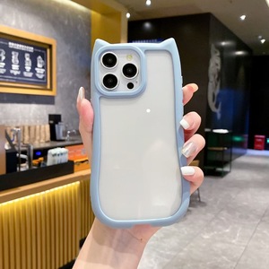 Coque de téléphone portable en acrylique simple et bon marché avec oreilles de <span class=keywords><strong>chat</strong></span> 3D, rainures pour oreilles de lapin, colle <span class=keywords><strong>à</strong></span> gouttes, protection DIY pour iPhone 15 Pro 14 Max - Product Image 4