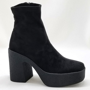 Stivaletti alla caviglia in pelle scamosciata da donna all'ingrosso 2022 nuovi stivali neri con <span class=keywords><strong>tacco</strong></span> <span class=keywords><strong>alto</strong></span> stivali invernali da donna - Product Image 3