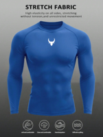 Nouveau T-shirt de compression homme personnalisé à manches longues, coupe ajustée, respirant, séchage rapide, motif géométrique, sous-vêtement de sport pour la course et l'entraînement